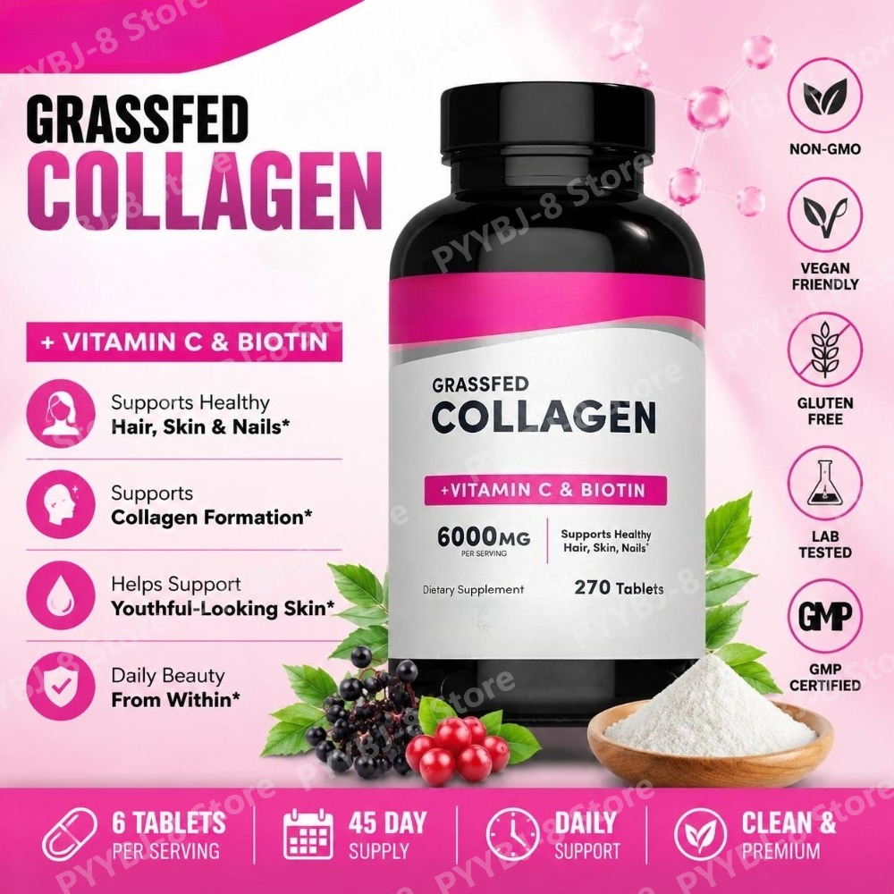 أقراص الكولاجين 6000 ملغ مع في - مراجعة Biotin Hair Growth وسعره