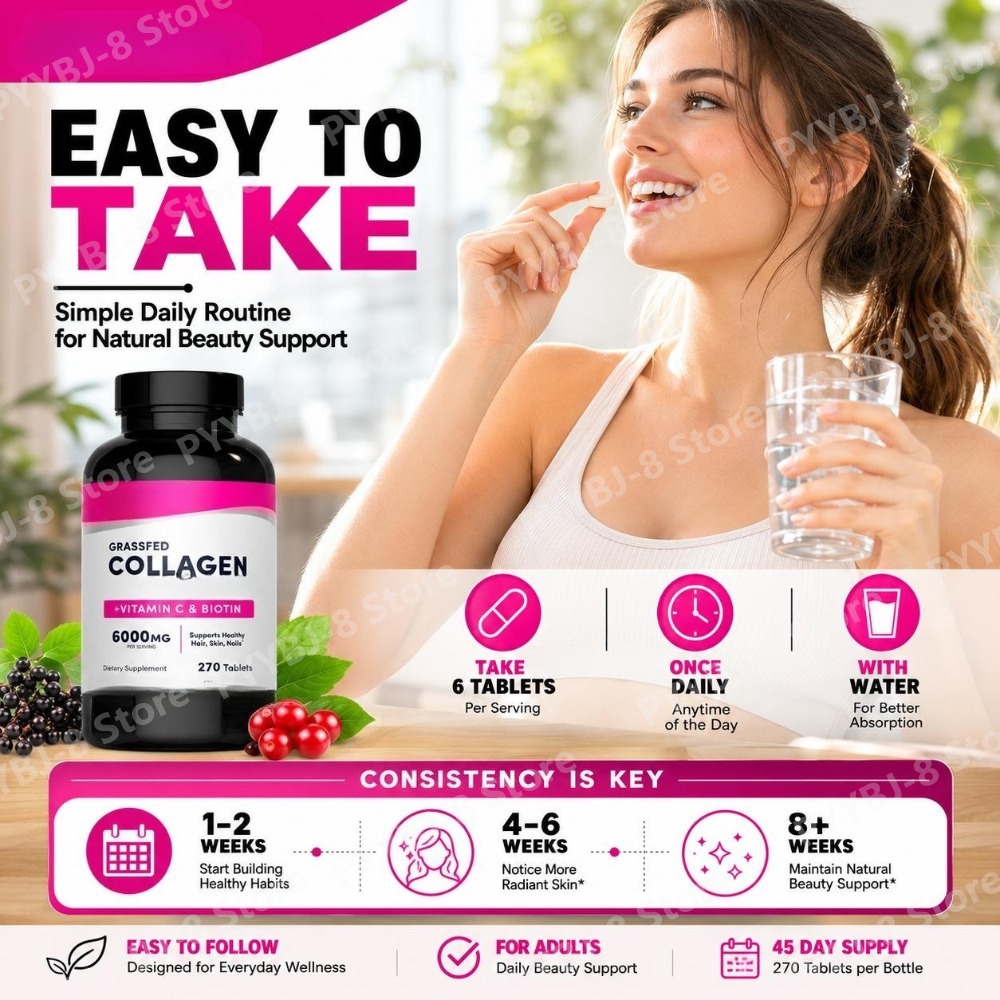 أقراص الكولاجين 6000 ملغ مع في - مراجعة Biotin Hair Growth وسعره